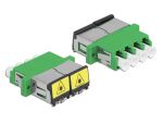Delock LWL Kupplung mit Laserschutzklappe LC Quad Buchse zu LC Quad Buchse Singlemode grün
