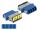 Delock LWL Kupplung mit Laserschutzklappe LC Quad Buchse zu LC Quad Buchse Singlemode blau