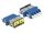 Delock LWL Kupplung mit Laserschutzklappe LC Quad Buchse zu LC Quad Buchse Singlemode blau