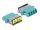 Delock LWL Kupplung mit Laserschutzklappe LC Quad Buchse zu LC Quad Buchse Multimode aqua