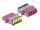 Delock LWL Kupplung mit Laserschutzklappe LC Quad Buchse zu LC Quad Buchse Multimode violett