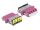 Delock LWL Kupplung mit Laserschutzklappe LC Quad Buchse zu LC Quad Buchse Multimode violett