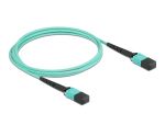 Delock LWL Kabel MPO Buchse zu MPO Buchse 12 Fasern, Polarität B, Multimode OM4, 50/125 µm, 2 m