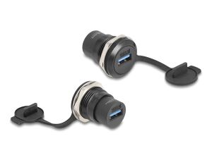 Delock USB 3.2 Gen 1 Typ-A Einbaubuchse mit Staubschutzkappe