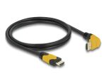 Delock High Speed HDMI Kabel Stecker gerade zu Stecker 90° oben gewinkelt 48 Gbps 8K 60 Hz 1 m