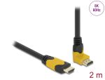 Delock High Speed HDMI Kabel Stecker gerade zu Stecker 90° oben gewinkelt 48 Gbps 8K 60 Hz 2 m