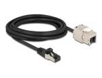 Delock Kabel RJ45 Stecker zu Keystone Modul RJ45 Buchse Cat.6A 3 m schwarz