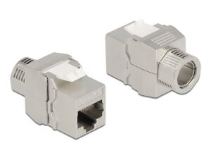 Delock Keystone Modul RJ45 Buchse zu LSA Cat.6A werkzeugfrei geschirmt