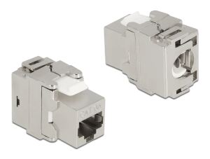 Delock Keystone Modul RJ45 Buchse zu LSA Cat.6A 180° werkzeugfrei Metall