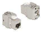 Delock Keystone Modul RJ45 Buchse zu LSA Cat.6A 180° werkzeugfrei Metall