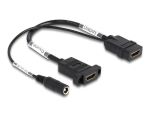 Delock HDMI Kabel 4K 60 Hz mit DC Einspeisung 2,1 x 5,5 mm 0,30 m zum Einbau