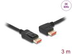 Delock DisplayPort Kabel Stecker gerade zu Stecker 90° links gewinkelt 8K 60 Hz 3 m