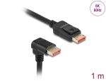Delock DisplayPort Kabel Stecker gerade zu Stecker 90° unten gewinkelt 8K 60 Hz 1 m