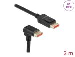 Delock DisplayPort Kabel Stecker gerade zu Stecker 90° unten gewinkelt 8K 60 Hz 2 m