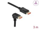 Delock DisplayPort Kabel Stecker gerade zu Stecker 90° unten gewinkelt 8K 60 Hz 3 m