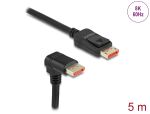 Delock DisplayPort Kabel Stecker gerade zu Stecker 90° unten gewinkelt 8K 60 Hz 5 m
