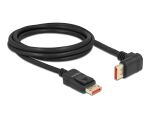 Delock DisplayPort Kabel Stecker gerade zu Stecker 90° oben gewinkelt 8K 60 Hz 2 m