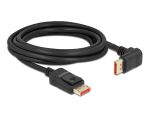 Delock DisplayPort Kabel Stecker gerade zu Stecker 90° oben gewinkelt 8K 60 Hz 3 m