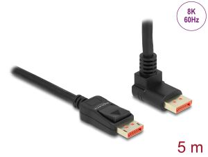 Delock DisplayPort Kabel Stecker gerade zu Stecker 90° oben gewinkelt 8K 60 Hz 5 m