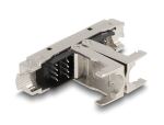 Delock RJ45 Verbinder LSA zu LSA mit Knickschutztülle Cat.6A werkzeugfrei