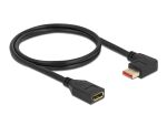 Delock DisplayPort Verlängerungskabel Stecker 90° links gewinkelt zu Buchse 8K 60 Hz 1 m