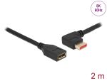 Delock DisplayPort Verlängerungskabel Stecker 90° links gewinkelt zu Buchse 8K 60 Hz 2 m