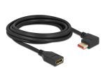 Delock DisplayPort Verlängerungskabel Stecker 90° links gewinkelt zu Buchse 8K 60 Hz 3 m