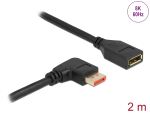 Delock DisplayPort Verlängerungskabel Stecker 90° rechts gewinkelt zu Buchse 8K 60 Hz 2 m