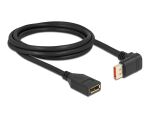 Delock DisplayPort Verlängerungskabel Stecker 90° unten gewinkelt zu Buchse 8K 60 Hz 2 m