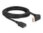 Delock DisplayPort Verlängerungskabel Stecker 90° unten gewinkelt zu Buchse 8K 60 Hz 3 m
