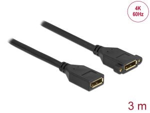 Delock DisplayPort 1.2 Kabel Buchse zu Buchse zum Einbau 4K 60 Hz 3 m