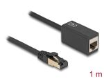 Delock Netzwerk Verlängerungskabel RJ45 Stecker zu RJ45 Buchse Cat.8.1 S/FTP 1 m schwarz