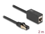 Delock Netzwerk Verlängerungskabel RJ45 Stecker zu RJ45 Buchse Cat.8.1 S/FTP 2 m schwarz