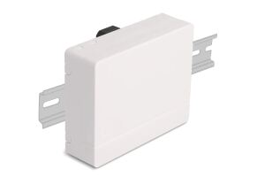 Delock LWL Anschlussdose für Hutschiene 4 x SC Simplex oder LC Duplex weiß