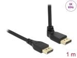 Delock DisplayPort Kabel Stecker gerade zu Stecker 90° oben gewinkelt 8K 60 Hz 1 m ohne Einrastfunktion