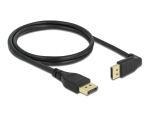 Delock DisplayPort Kabel Stecker gerade zu Stecker 90° oben gewinkelt 8K 60 Hz 1 m ohne Einrastfunktion