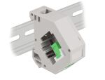 Delock Hutschienenadapter mit Keystone SC Simplex Buchse zu SC Simplex Buchse grün