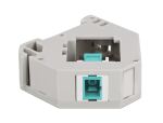 Delock Hutschienenadapter mit Keystone SC Simplex Buchse zu SC Simplex Buchse aqua