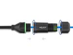 Delock Kabel RJ45 Buchse zu offene Kabelenden zum Einbau Cat.6 mit M16,8 x 1,5 mm Gewinde und Gehäuse 50 cm schwarz