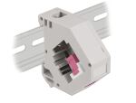 Delock Hutschienenadapter mit Keystone SC Simplex Buchse zu SC Simplex Buchse violett
