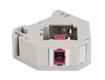 Delock Hutschienenadapter mit Keystone SC Simplex Buchse zu SC Simplex Buchse violett