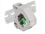 Delock Hutschienenadapter mit Keystone LC Duplex Buchse zu LC Duplex Buchse grün