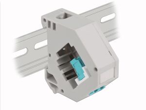 Delock Hutschienenadapter mit Keystone LC Duplex Buchse zu LC Duplex Buchse aqua