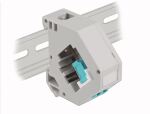 Delock Hutschienenadapter mit Keystone LC Duplex Buchse zu LC Duplex Buchse aqua