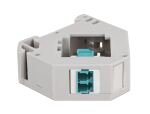 Delock Hutschienenadapter mit Keystone LC Duplex Buchse zu LC Duplex Buchse aqua
