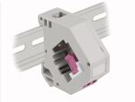 Delock Hutschienenadapter mit Keystone LC Duplex Buchse zu LC Duplex Buchse violett