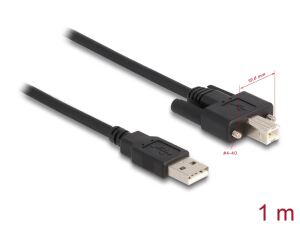 Delock Kabel USB 2.0 Typ-A Stecker zu Typ-B Stecker mit Schrauben 1 m