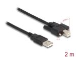 Delock Kabel USB 2.0 Typ-A Stecker zu Typ-B Stecker mit Schrauben 2 m