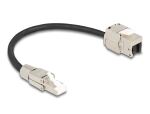 Delock Kabel RJ45 Stecker feldkonfektionierbar zu Keystone Modul RJ45 Buchse Cat.6A 25 cm