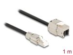 Delock Kabel RJ45 Stecker feldkonfektionierbar zu Keystone Modul RJ45 Buchse Cat.6A 1 m